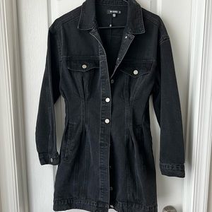 Black Denim long sleeve dress from Missguided size 8 never worn